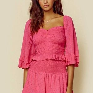 Planet blue pink top